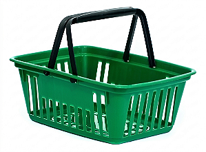 Cesto de Mercado Médio 8 Litros Verde com Alça Plástica | Cinquetti