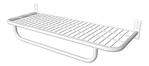 Arara de Parede com Tela Pingente 1,20m Branca Ativa Displays