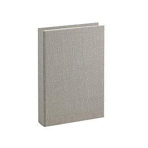 Livro-Caixa em MDF com Revestimento em Linho - 15x20 Cinza Claro (13594)