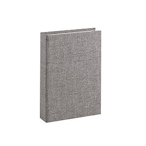 Livro-Caixa em MDF com Revestimento em Linho - 15x20 Cinza Escuro (13595)
