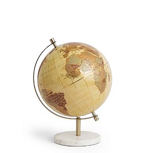 Globo Decorativo em Metal e Mármore Menor - 22114