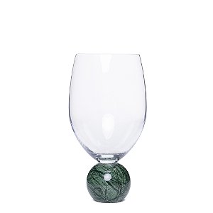 Jogo 2 Taças para Vinho em Mármore Verde e Cristal - 23113
