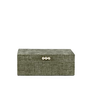 Caixa Decorativa em MDF com Revestimento em Veludo Verde - (22522)