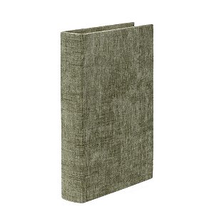 Livro-Caixa Decorativo em MDF e Veludo Bege Verde (22500)