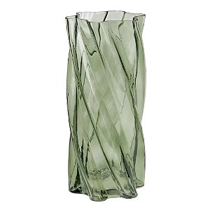 Vaso Vidro Torcido Oliva Moas | Decoração (23007)