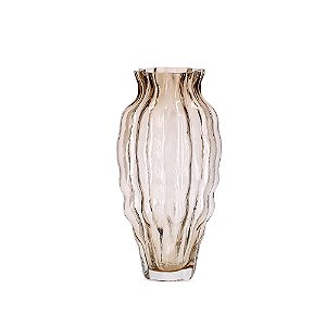 Vaso Vidro Ondulado Champagne | Decoração (20869)