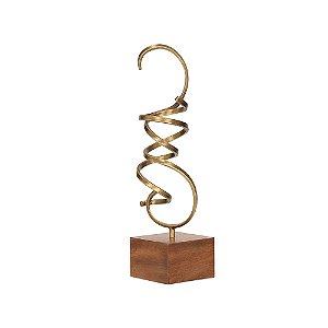 Escultura Decorativa em Metal e Madeira (19908) | Decoração