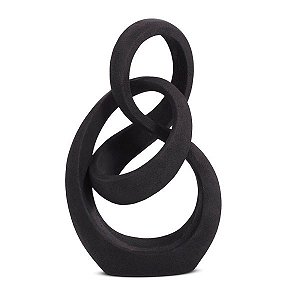 Escultura Abstrata em Polirresina Preta Fosca (17524) | Decoração