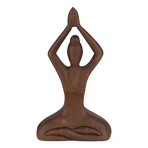Escultura Yoga Saudação ao Sol em Madeira Anjali Mudra (21908)