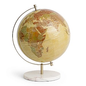 Globo Decorativo em Metal e Mármore Grande (2116)