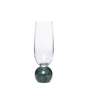 Jogo de Taças para Espumante em Cristal e Mármore Verde 210ml - 2 Peças (23112) | Decoração