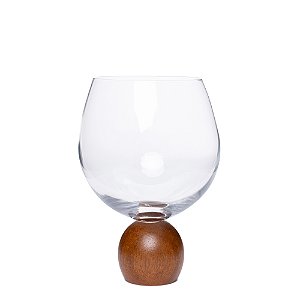 Jogo de Taças para Gin em Cristal e Madeira Acácia 640ml - 2 Peças (23108) | Decoração
