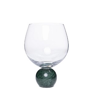 Jogo de Taças para Gin em Cristal e Mármore Verde 640ml - 2 Peças (23114) | Decoração