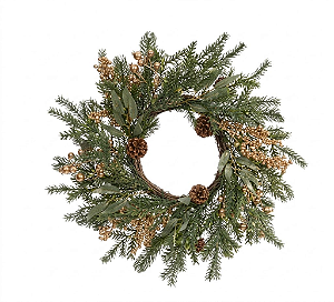 Guirlanda de Natal Berry com Pinha Dourada 50cm (92609001)