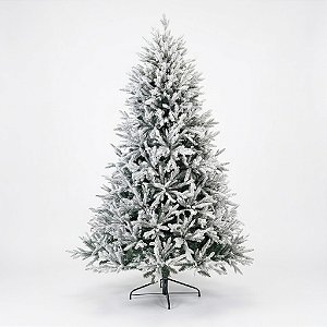 Árvore de Natal Quebec Nevada Verde e Branca 1266 Galhos 2,10 m (AR284-21)