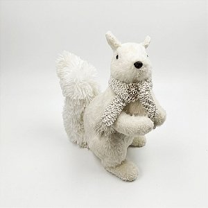 Esquilo Decorativo de Natal Branco 43 cm (BC2556) | Decoração