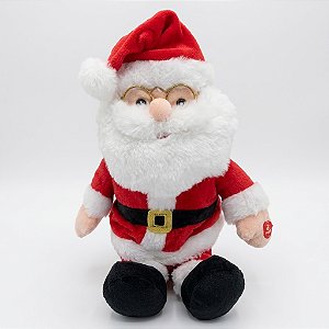 Papai Noel Decorativo de Natal com Som Vermelho 26 cm (BT2700)