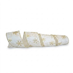 Fita Decorativa Branca 6,3 cm × 9,14 m (FT3096)
