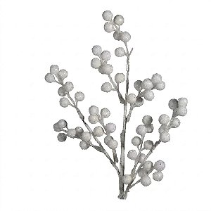 Galho Decorativo com Berry Branco 62 cm (EN3053)
