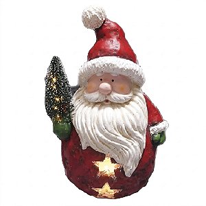 Papai Noel Decorativo de Natal com LED Vermelho e Branco 43 cm (DG2023) | Decoração