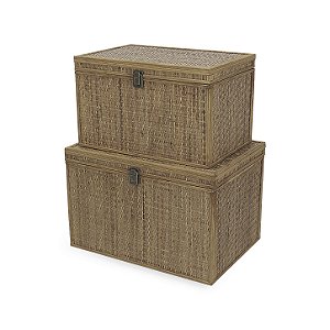 Baú Decorativo em Rattan | P e G (18969) | Decoração