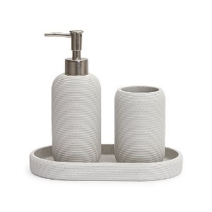 Kit para Banheiro em Polirresina Branco 3 Peças (21655) | Decoração