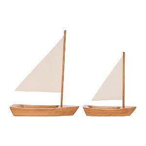 Escultura Barco Decorativa em Madeira e Metal | P e G (20400) | Decoração