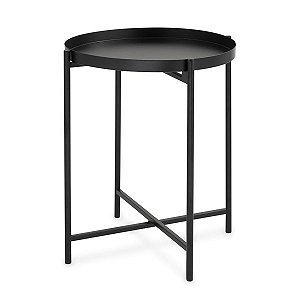 Mesa Lateral em Metal Preta Baixa 43,5cm (12195) | Decoração