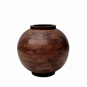 Vaso Decorativo em Madeira 35,5cm (22120) | Decoração