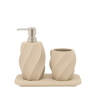 Kit para Banheiro em Polirresina 3 Peças (23755) | Decoração