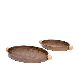 Bandejas Decorativas em Madeira P e G (23622) | Decoração