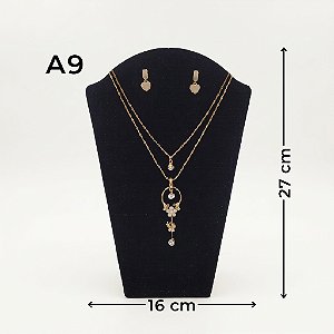 Busto C Grande Preto Aveludado 16×27cm (A-9/PT) | Decoração