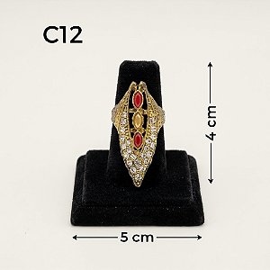 Torre para 1 Anel C-12/PT Preta Aveludada 5×4cm (C-12/PT) | Decoração