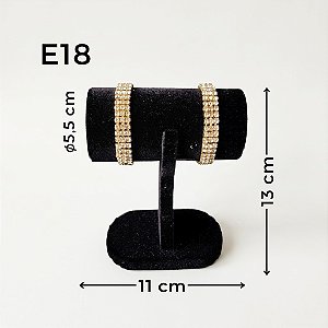 Expositor para Pulseira E-18PT Preto Aveludado 11×13cm (E-18PT) | Decoração