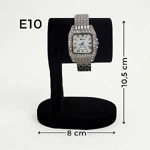 Expositor para Pulseira e Relógio Mini E-10P Preto Aveludado (E-10P) | Decoração