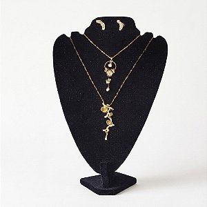 Busto Grande Luxo Preto Aveludado (A-59/PT) | Decoração