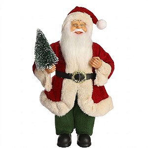 Papai Noel Tradicional de Natal em Pé Vermelho e Verde 30cm (A0732001)
