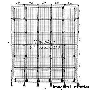 Prateleira em Tela 1,90m x 1,50m x 0,30m