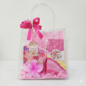 Cesta Presente Mães Com 02 Sabonetes natura 01 Creme Hidratante P/ mãos 01 Piranha de Cabelo 76
