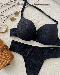 8007 BIQUINI SUTIÃ FRANZIDO CALC. BÁSICA PRETO CROCO 48