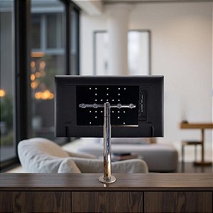 Suporte Giratório TV _ Fixação Móveis _ Altura Padrão 50cm - Aço Inox - Para TV's de 32" a 55"
