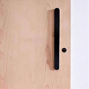 Puxador 40cm total x 30cm entre furos x Largura 3,2cm - Orgânico Pontas Arredondadas - Preto - Alumínio (Não enferruja)