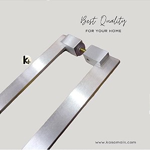 Puxador 1,23m total x 1,20m entre furos x Largura 3,2cm - Hera - Escovado - Alumínio (Não enferruja)