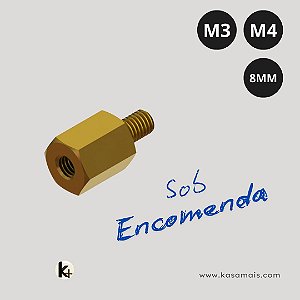 Espaçador Sextavado Latão 3/16 X 8mm Rosca M3 M4 Macho / Fêmea
