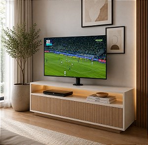 Suporte TV Fixo _ Fixação no Móvel / Mesa / Rack _ Altura 50cm _ Cor Preto ou Branco _ Para TV’s de 32” a 86” _ Modelo Não Giratório