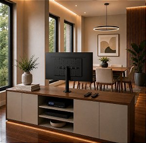 Suporte Giratório TV _ Fixação Móveis _ Altura 50cm - Cor Preto - Para TV's de 32" a 55"