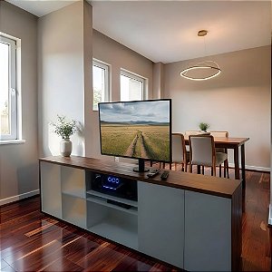 Suporte Giratório TV _ Fixação Móveis _ Altura 50cm - Cor Preto - Para TV's de 32" a 55"