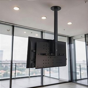 Suporte Giratório para TV – Fixação no Teto com Regulagem de Altura – Preto