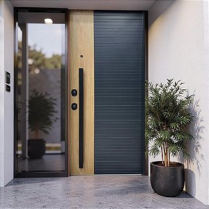 Puxador 1m total x 30cm entre furos x Largura 5cm - Quadrato - Preto - Alumínio (Não enferruja)