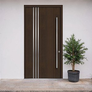 Puxador 1,50m total x 1m entre furos x Largura 3,2cm - Plano - Escovado - Alumínio (Não enferruja)